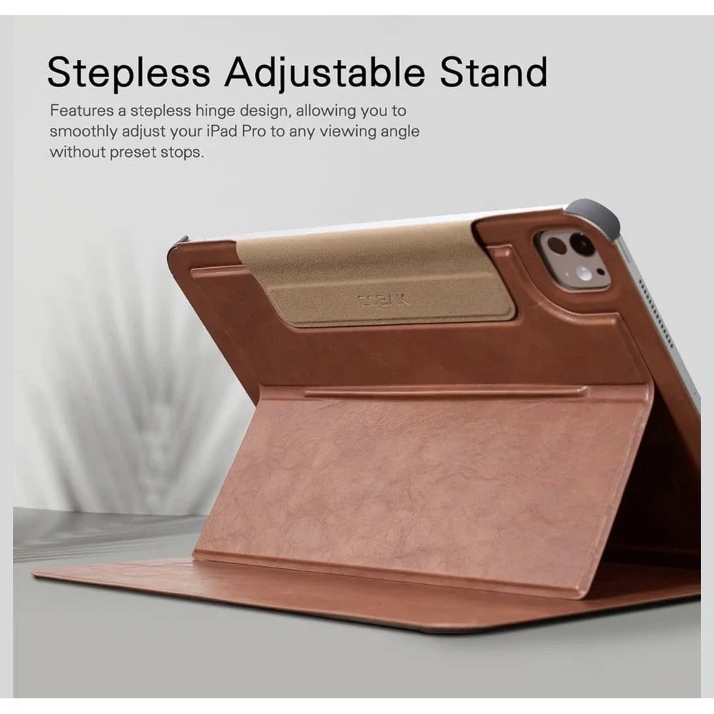 COBAK iPad Pro 13 Case M4 M5 2024 2025 Brown Leather Folio Stand A2925 A3007